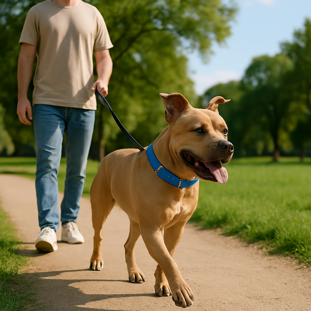 Collier pour chien en cuir ajustable et résistant