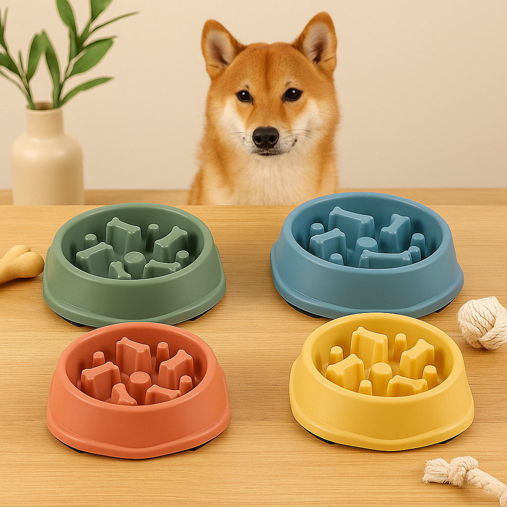 Gamelle de croquettes pour chien anti étouffement - anti-glouton en forme de croquettes