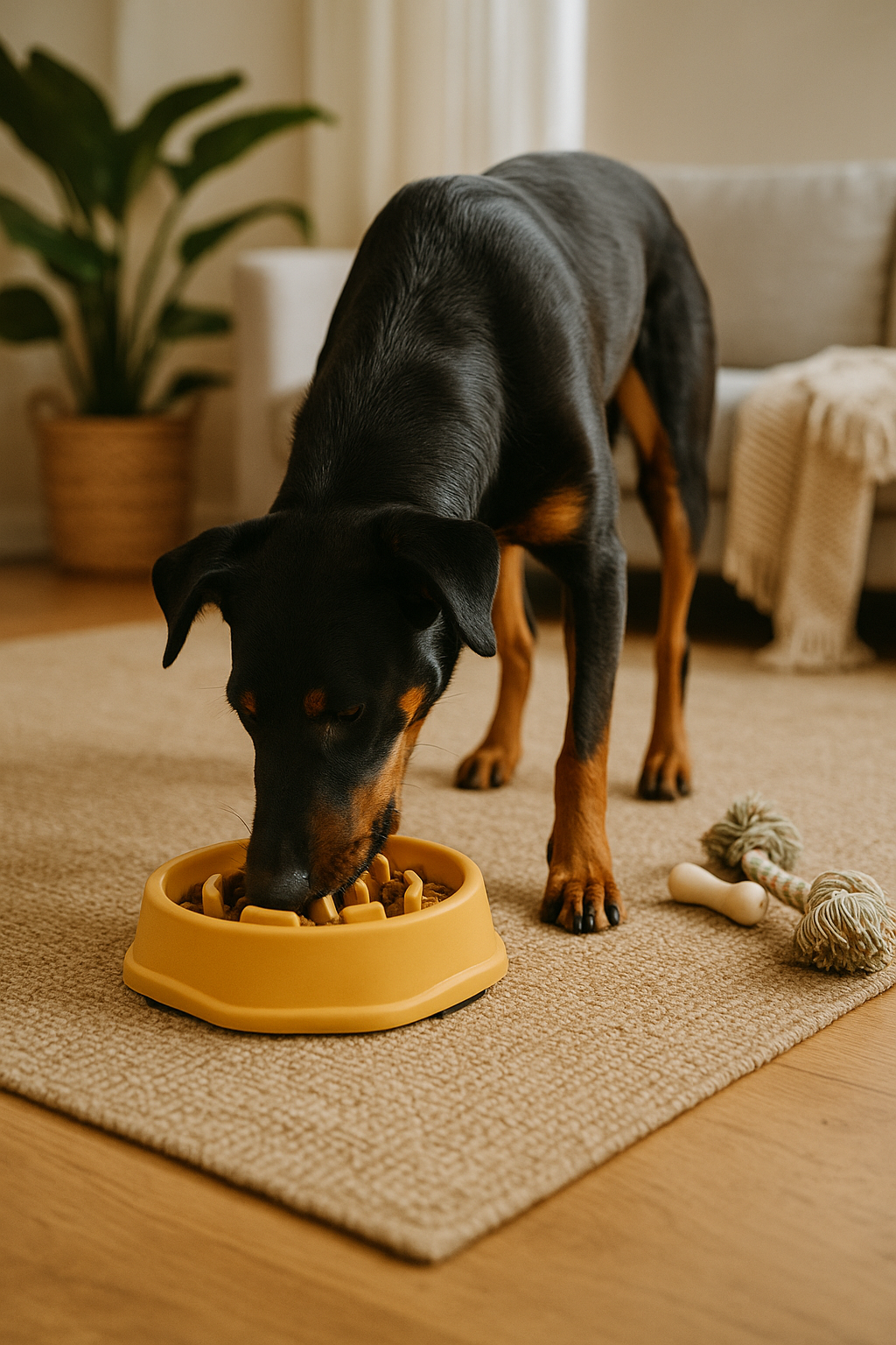Gamelle de croquettes pour chien anti étouffement - anti-glouton en forme de croquettes