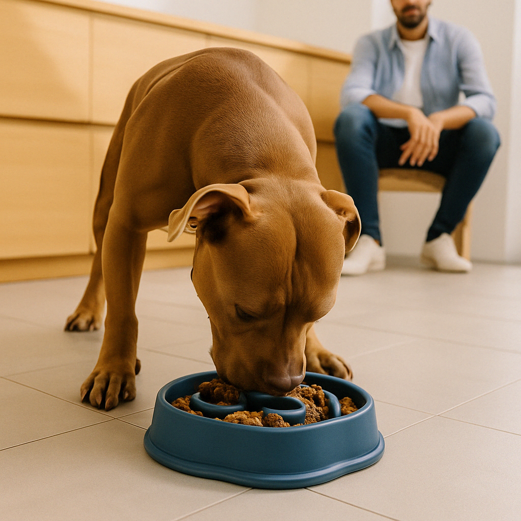 Gamelle de croquettes pour chien anti étouffement - anti-glouton en colimaçon