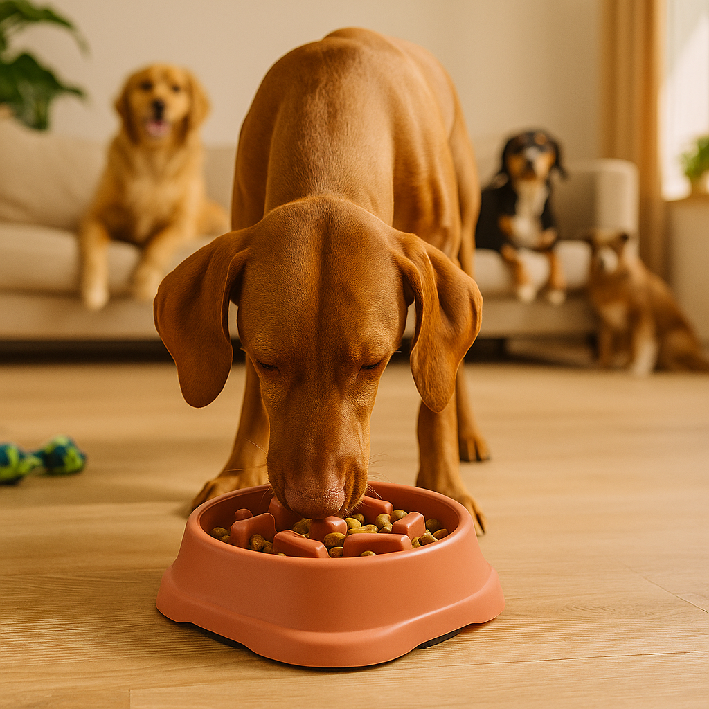 Gamelle de croquettes pour chien anti étouffement - anti-glouton en forme de croquettes