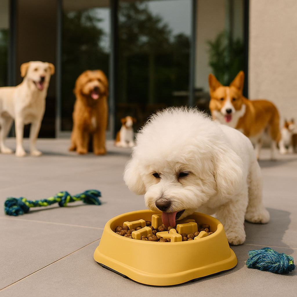 Gamelle de croquettes pour chien anti étouffement - anti-glouton en forme de croquettes