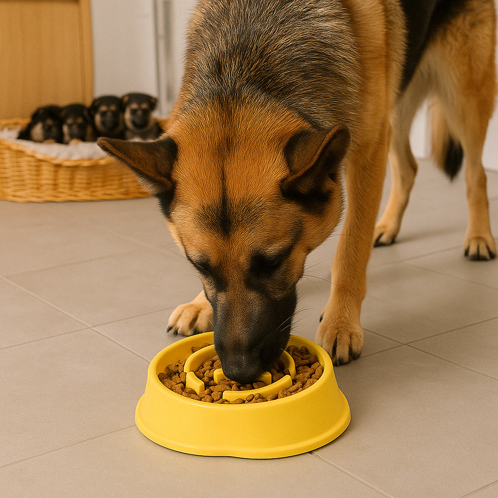 Gamelle de croquettes pour chien anti étouffement - anti-glouton en colimaçon