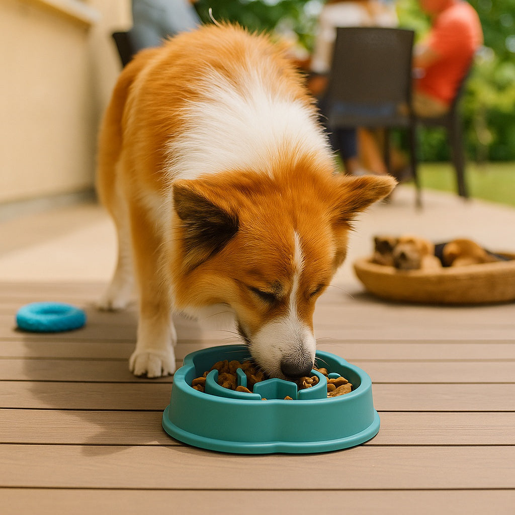 Gamelle de croquettes pour chien anti étouffement - anti-glouton en colimaçon