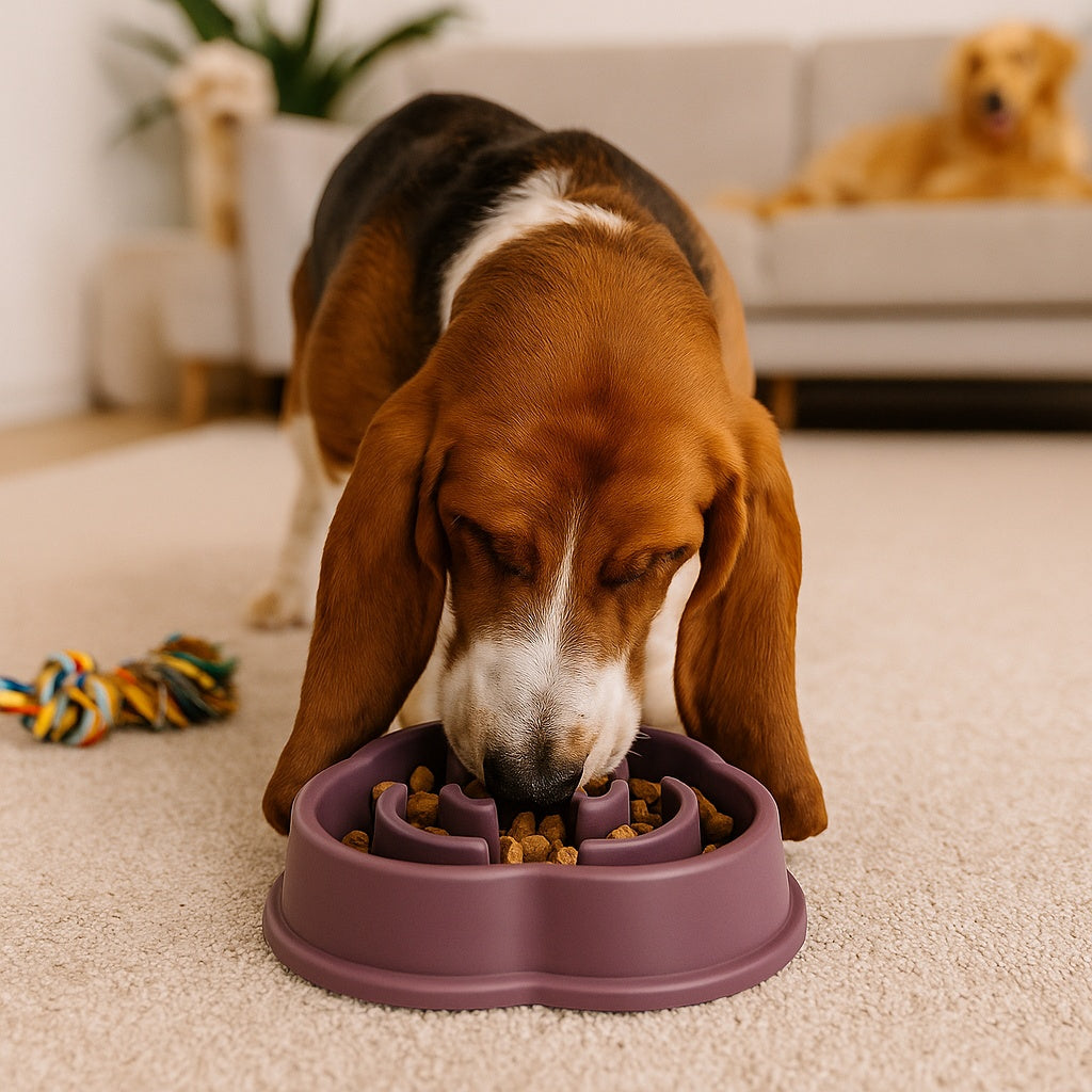 Gamelle de croquettes pour chien anti étouffement - anti-glouton en colimaçon