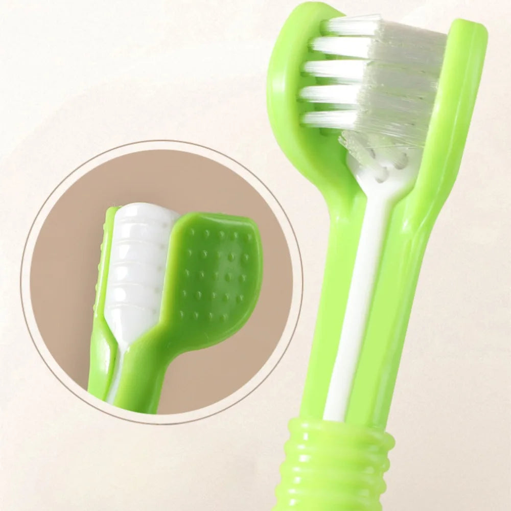 Brosse à dents à trois têtes pour chien