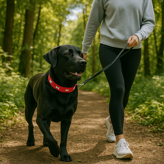Collier pour chien en cuir ajustable et résistant