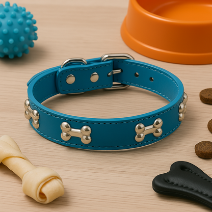 Adjustable and durable leather dog collar