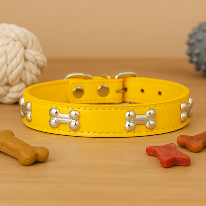 Adjustable and durable leather dog collar