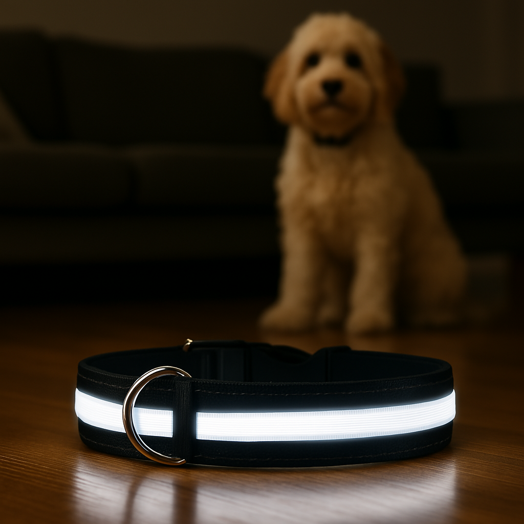Collier lumineux LED pour chien - visibilité de nuit