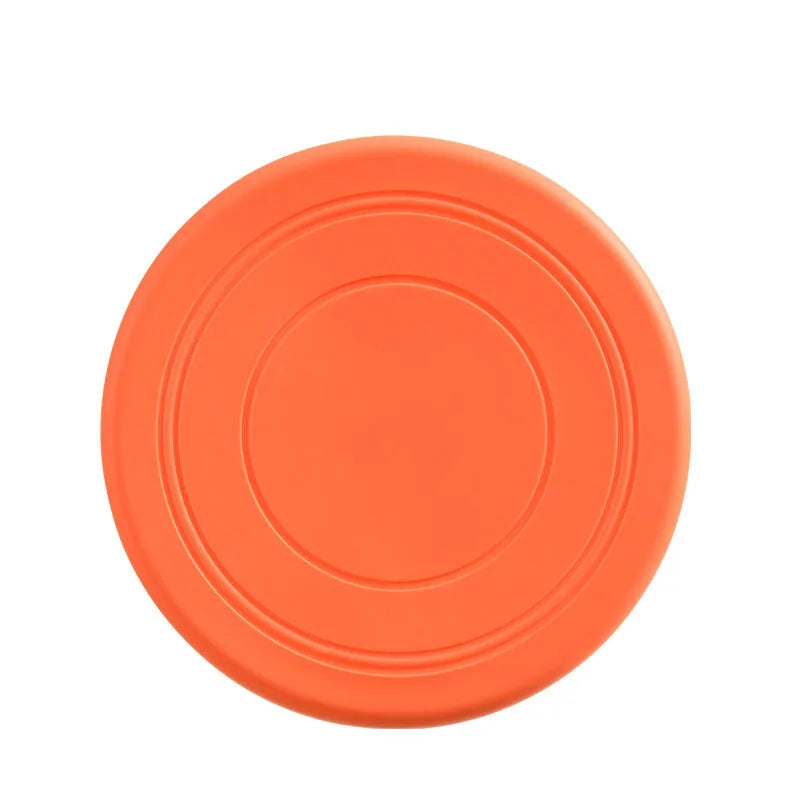 Frisbee orange en silicone résistant pour chiens