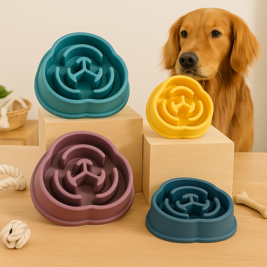Gamelle de croquettes pour chien anti étouffement - anti-glouton en colimaçon