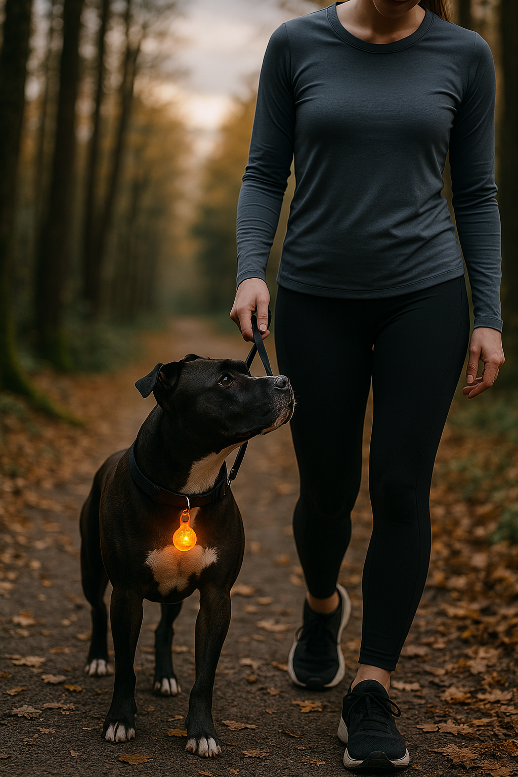 Médaille lumineuse LED pour chien - visibilité de nuit