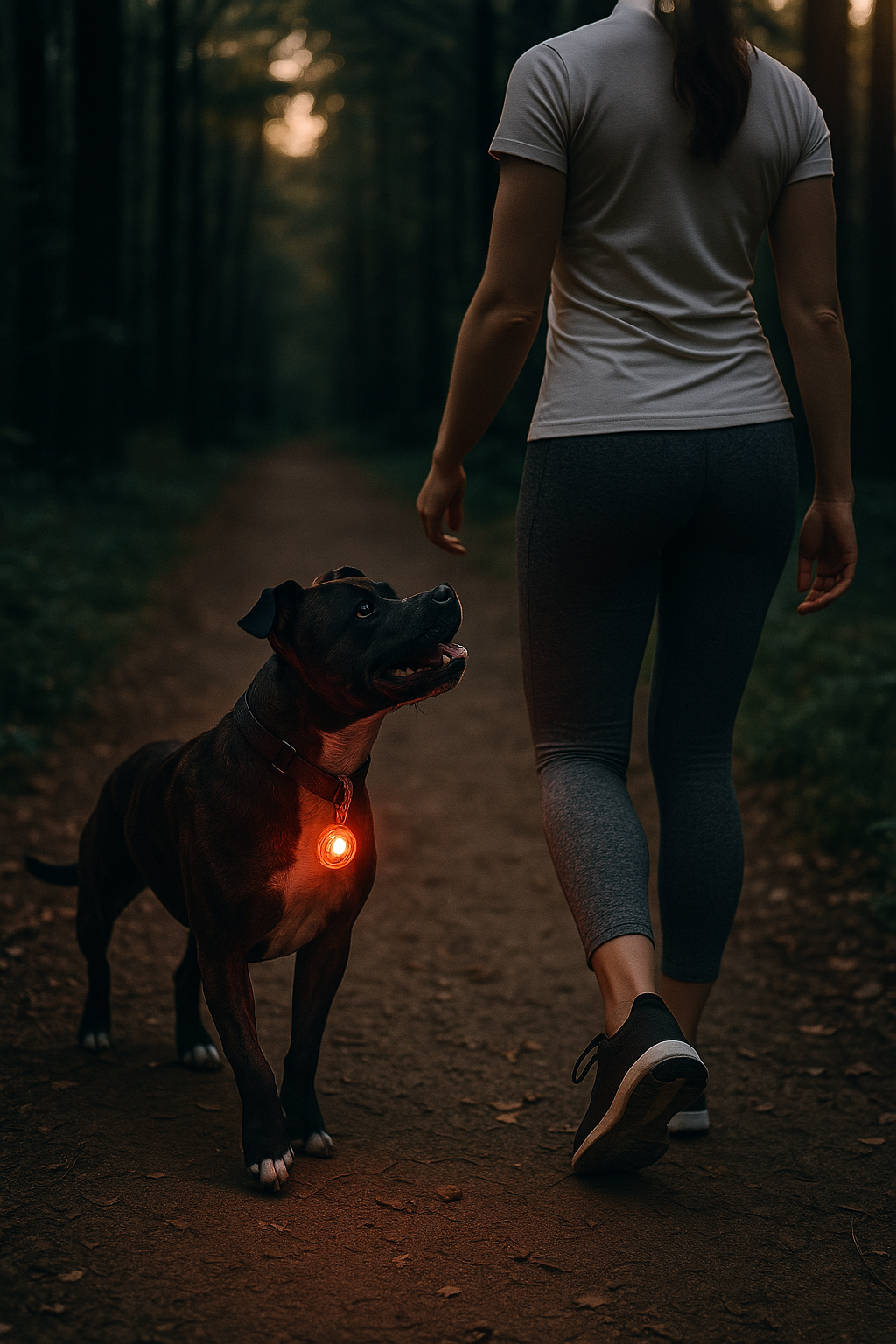 Médaille lumineuse LED pour chien - visibilité de nuit
