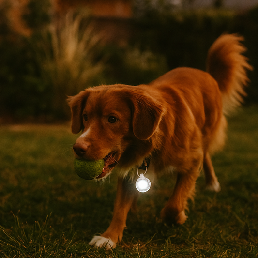Médaille lumineuse LED pour chien - visibilité de nuit