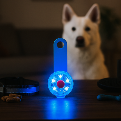 Médaille lumineuse LED pour chien - visibilité de nuit